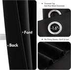 MIULEE Blackout Curtains for Bedroom 2 Panels 40 x 64 Inch Long Black | Thermal - Image 4