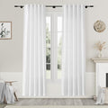 White Linen Curtains 80 Inch Length by Nanspring