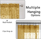Furman Gold Sheer Curtains 54 Inch 2 Panels Set - Image 4