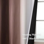 Brown and Greyish White Blackout Curtains 42Wx45L 2 Panels | Ombre Curtains - Image 5