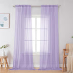 Simplebrand Lavender Sheer Curtains 96 Inches Long, Light Filtering Light by Simplebrand
