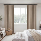 MIULEE Copper Brown Pinch Pleated 100% Blackout Linen Curtains 40x84 Inches | - Image 2