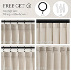 100 Inches Long Oatmeal Colored Pinch Pleat Sheer Curtains - Image 3