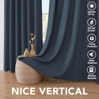 H.VERSAILTEX Blackout Curtains Linen Curtains 120 inches Long 100% Black Out - Image 7