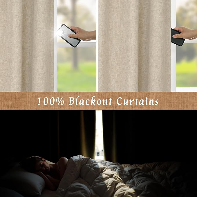 Linen Blackout Curtains 84 Inches Long - Image 3
