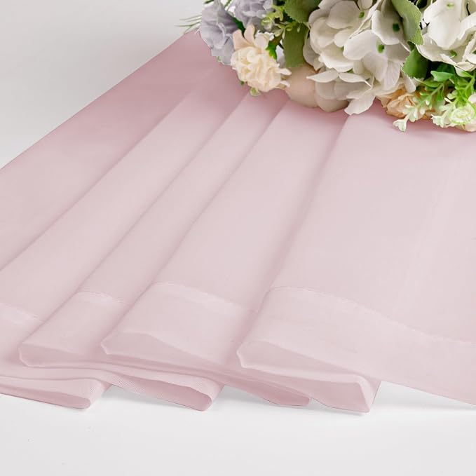 Blush Sheer Curtains 120 Inches Long 2 Panels Set, Airy Lightweight Sheer Blush - Image 7