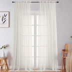 Extra Long Sheer Ivory Curtains by WelvetBLK