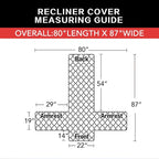 Easy-Going Reversible Couch Cover, Recliner 22 in, Cyan/Ivory | Machine - Image 6