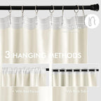 MIULEE Cream Back Tab Blackout Curtains 52x90 Inch Long 2 Panels Set | Rod - Image 3