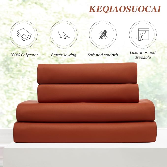 Long Copper Blackout Burnt Orange Curtains - Image 5