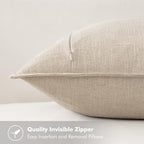 MIULEE Decorative Euro Sham Pillow Covers 26x26 Natural Beige | Boho Farmhouse​ - Image 3