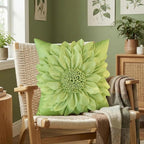 Sage Green Accent Flower Decorative Throw Pillow Covers - Image 7
