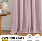 MIULEE Blackout Curtains for Bedroom 2 Panels 40 x 45 Inch Long Blush Pink | - Image 5
