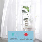 White Short Sheer Curtains 24 Inches Long 2 Panels Set - Image 6