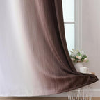 Brown and Greyish White Blackout Curtains 52Wx63L 2 Panels | Ombre Curtains - Image 6