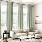 Desert Sage Linen Curtains for Living Room 98 Inches Long Light Filtering Semi - Image 6