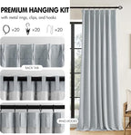 MIULEE Grayish Blue Pinch Pleated 100% Blackout Linen Curtains 40x90 Inches | - Image 8