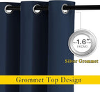NICETOWN Blackout Navy Curtains 63 inch Length - Image 2
