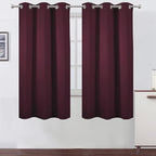 Burgundy Red Blackout Curtains 42 x 63 Inch Length/Set of 2 Curtain by Lemomo