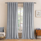 MIULEE Greyish White Velvet Blackout Curtains 52x72 inches 2 Panels | Luxury by MIULEE
