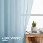 Light Blue Sheer Curtains 84 inches Long - Image 3