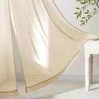 MIULEE Cream Sheer Curtains 96 Inches Long 4 Panels 42 x 96 Inches | Light - Image 6