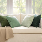 MIULEE Soft Corduroy Decorative Throw Pillow Covers Forest Green 20x20 | Set of - Image 2