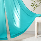 MIULEE Turquoise Sheer Curtains 84 Inches Long 4 Panels 42 x 84 Inches | Light - Image 6