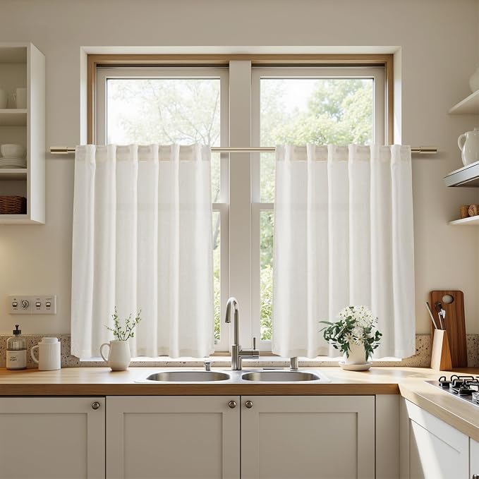 Cafe Linen Curtains 30 Inch Length - Image 5