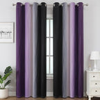 Black and Purple Ombre Blackout Curtains 96 Inch Length | Room Darkening - Image 2