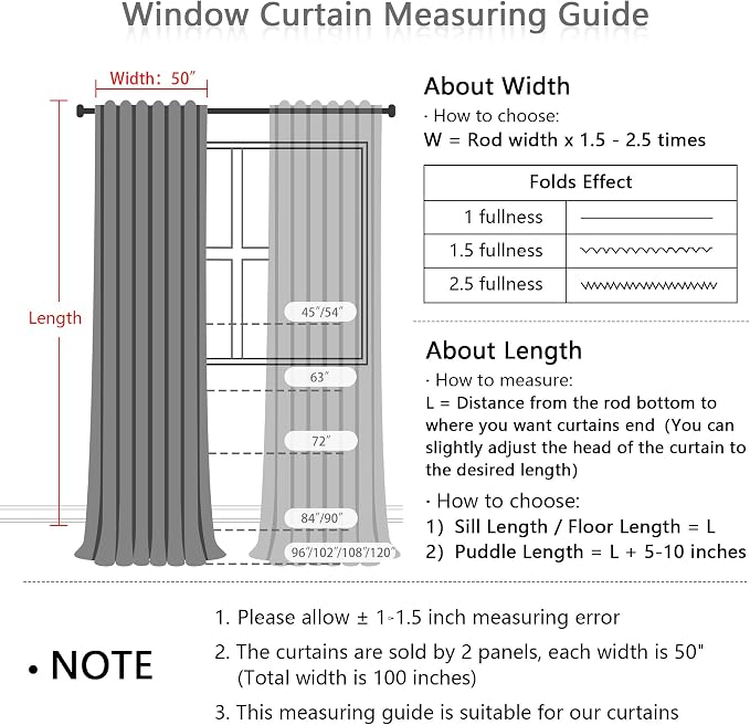 MYSKY HOME Extra Long Country Curtains - Image 3