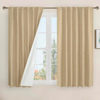 Natural Linen 100% Blackout Window Curtains by LAMIT