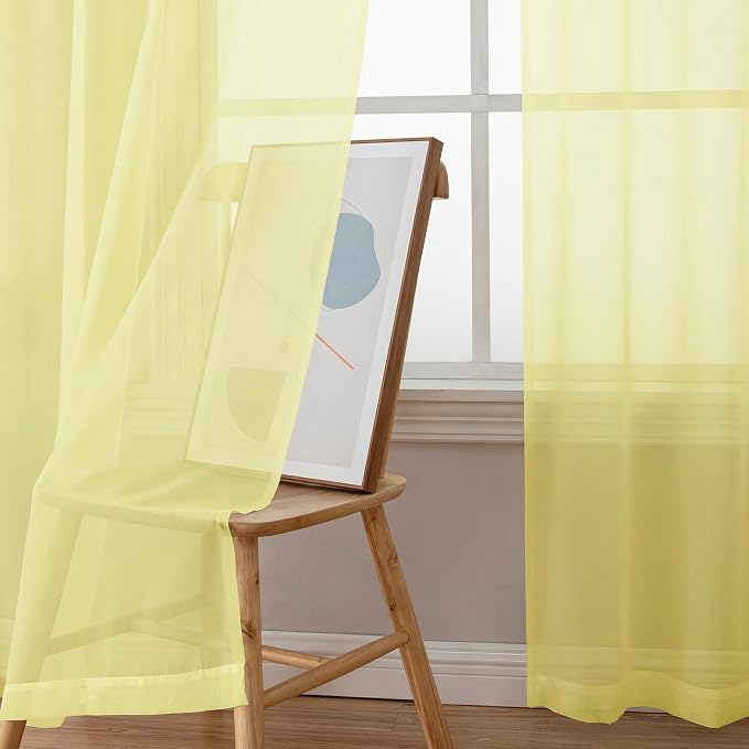 Sheer Curtains 90 inches Long 2 Panels Set - Image 5