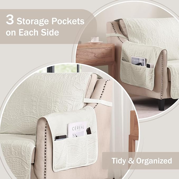 Quilted Grand Sofa Covers Washable, Couch Cover - Image 4