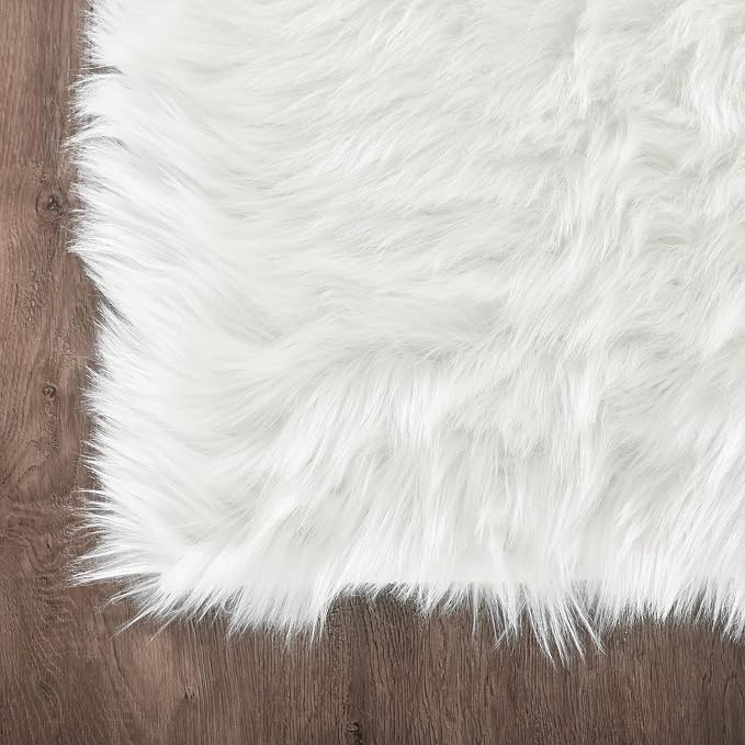 Latepis Runner Rugs for Hallway 2x8 White Faux Sheepskin Fur Rug Fluffy Shag - Image 5