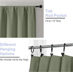 Simplebrand Ava Sage Green Short 36 Inches Blackout Curtain 2 Panels Set - Image 4