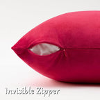GIGIZAZA Red Velvet Pillow Covers 16x16 Decorative Pillows Pack of 2 | Throw - Image 4