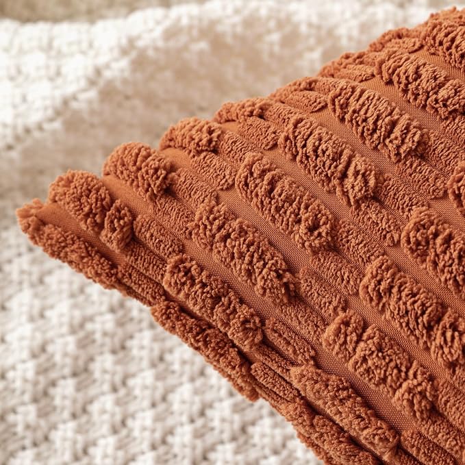 MIULEE Fall Decorative Throw Pillow Covers 20x20 Dark Rust Pack of 2 | - Image 7