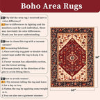 SERISSA 5x7 Washable Non Slip Boho Area Rug - Image 2