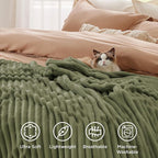Bedsure Soft Twin Blanket for Bed Decor Gifts Moss 60"x80" | Birthday Gifts for - Image 5