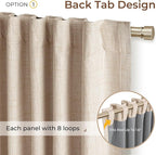 INOVADAY Extra Wide 100% Blackout Linen Curtains - Image 3
