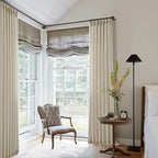 Beige Linen Pinch Pleated 98 Inch Linen Curtains 2 Panels | Memory Training - Image 9