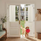Pitalk Textured Linen Blackout Curtains 45 Inches Long 2 Panels Bathroom Window - Image 2