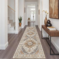 Madane Hallway Runner Rug 2x8 Washable Kitchen Rugs Non-Slip, Turmeric/Grey | by Madane