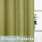 Moss Green Linen Curtains 90 Inch Long - Image 4