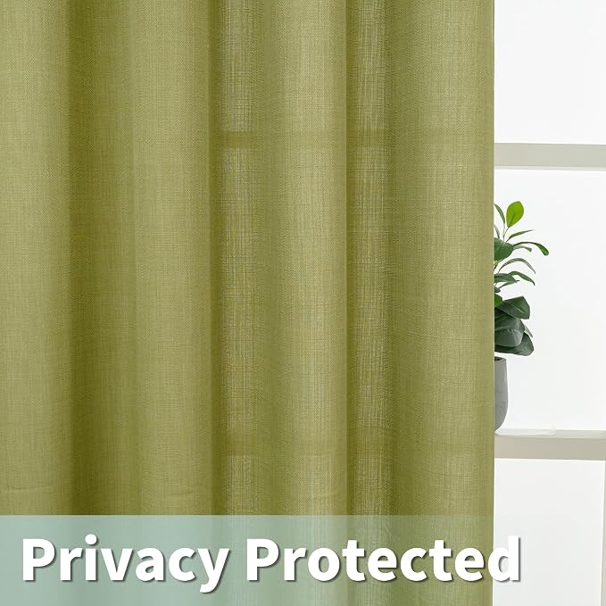 63 Inch Semi Sheer Linen Curtains - Image 4