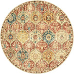 Lahome Moroccan Washable Round Area Rug, Round Rug 5ft Soft Non-Slip | Trellis - Image 7