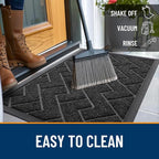 OLANLY Front Door Mat Outside 35x23, All-Season Absorbent Rubber Doormat | Black - Image 6