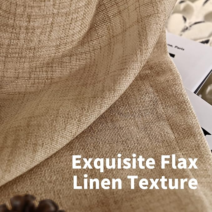 YoungsTex Burlap Toffee Curtains 68 Inch Length - Image 4