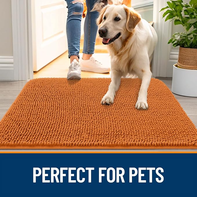 OLANLY Dog Door Mat for Muddy Paws 45x27, Super Absorbent Chenille Mud Mat | - Image 6